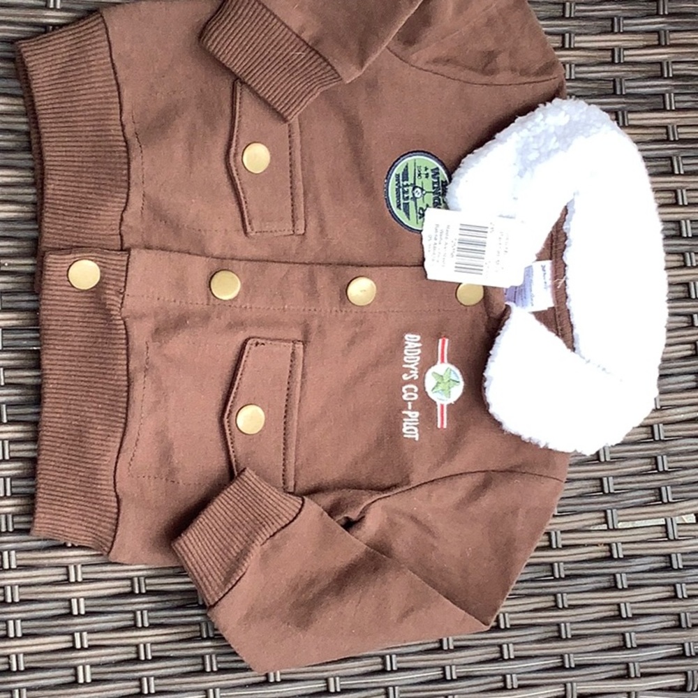 Baby pilot birthday coat jacket brown aviator photo prop 12 month year